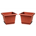 Square Planter with Tray 23cm 